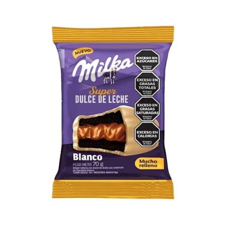 ALFAJOR MILKA  BLANCO SUPER DULCE DE LECHE 70GRS (comprando 3 o más precio
